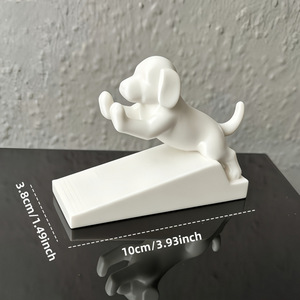 Qianrui Dog Door Stop 10x3.8cm White Decorative Anti-Slip Home Doorstop - Product Image 3