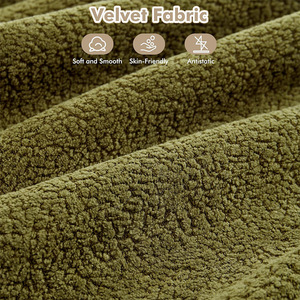 Velvet Fabric <b>Sofa</b> Bed Soft Smooth Skin Friendly Antistatic Living Room Furniture - Product Image 1
