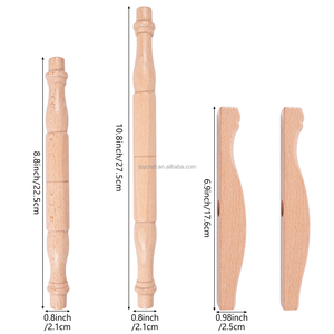 Enrouleur de fil en bois réglable 2-en-1, outil d'enroulement de pelotes en bois de hêtre de 1/1,3 yard pour le filage à la main - Product Image 6