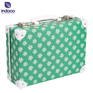 Decorative Vintage Mini Suitcase, <b>Floral</b> Pattern Hand‑held Storage <b>Box</b> With Metal Lock, Home Decoration & Photo Prop Gift Case - Product Image 2