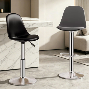 Tabouret de bar nordique, chaise de bar pivotante réglable en hauteur avec dossier, tabouret haut rotatif pour la réception et la <span class=keywords><strong>caisse</strong></span> - Product Image 1