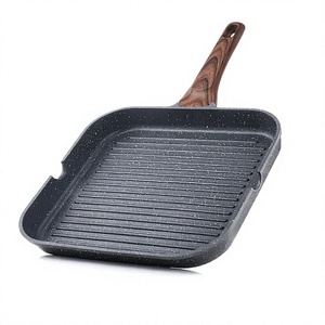 Poêle grill antiadhésive en aluminium avec revêtement <span class=keywords><strong>ILAG</strong></span>, bec verseur, forme carrée, sans PFOA, 9,5 pouces, pour cuisinières intérieures/extérieures - Product Image 1