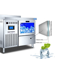 Congélateur de comptoir commercial HENGZHI 110 cm, machine à glaçons avec moteur, capacité 80-120 kg/jour, 110V/220V