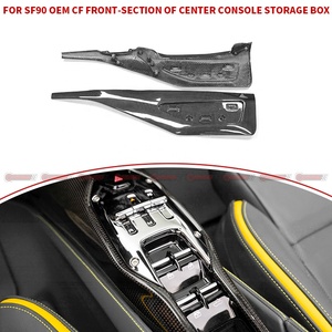 Caja de Almacenamiento para Consola Central de Fibra de Carbono Seca Estilo OEM para Ferrari SF90, Tapa de Consola de Reposabrazos Preimpregnada Real, Mejora Interior - Product Image 4