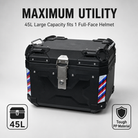 OEM ODM 45L PP Top Case Moto Étanche Coque Rigide Universel pour Livraison et Tourisme Support Logo Personnalisé Graphique