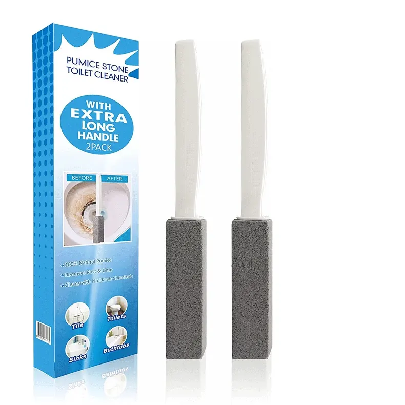 Pumice Cleaning Stone with Handle Toilet Bowl Cleaner Hard Water Ring Remover for Bath/Pool/Kitchen/Household Cleaning