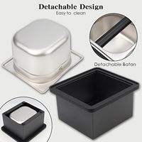 Accueil Coffee Knock Box Bois Acier Inoxydable Coffee Grind Knock Box Espresso Barista Knock Box Dump Bin Trash Can avec barre en caoutchouc