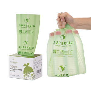 2.6 gallon and 13 gallon PLA Corn Based Compostable Bags Bioplastic 100% Biodegradable Plastic Trash Bags Garbage Waste Bags