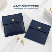 Pochette en cuir souple pour bijoux, emballage personnalisé avec logo, pochette cadeau en similicuir PU pour ranger boucles d'oreilles et colliers