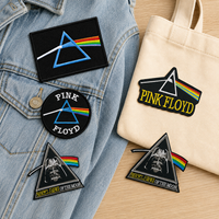 Patch brodé personnalisé pour groupe de rock, motif Prisme arc-en-ciel, badge musical thermocollant, idéal pour vêtements, chapeaux, sacs à dos