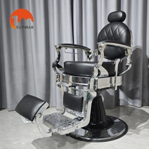 Chaise de salon vintage - Chaise de barbier ergonomique inclinable pour coiffeurs professionnels - Product Image 4
