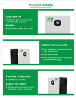 5.12kWh Inverter tenaga surya 51.2V 200AH LiFePO4 penyimpanan energi Hybrid Grid 100AH Split perlindungan BMS rumah bersertifikat MSDS