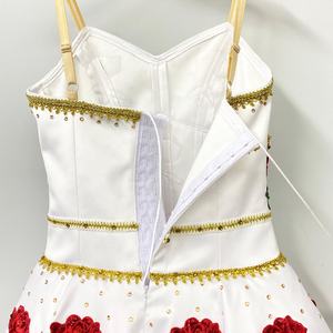 R0155 Réveil de Flora Ballet <span class=keywords><strong>Long</strong></span> <span class=keywords><strong>Tutu</strong></span> Blanc Robe Romantique Avec Roses YAGP - Product Image 5