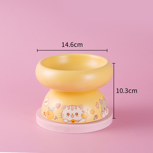 Tazón de cerámica para comida de gatos, 14.6 cm de diámetro, tazón de alimentación lenta para gatos y perros, diseño anti-manchas en la barbilla. - Product Image 1