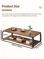 Table basse compacte pour appartement, bureau à domicile, design carré simple à double niveau, mobilier de salon durable et écologique