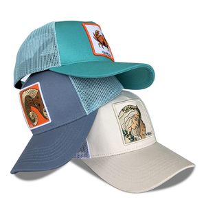 定制高品质夏季刺绣棉网卡车司机帽帽子黑色蓝色5面板卡车司机帽