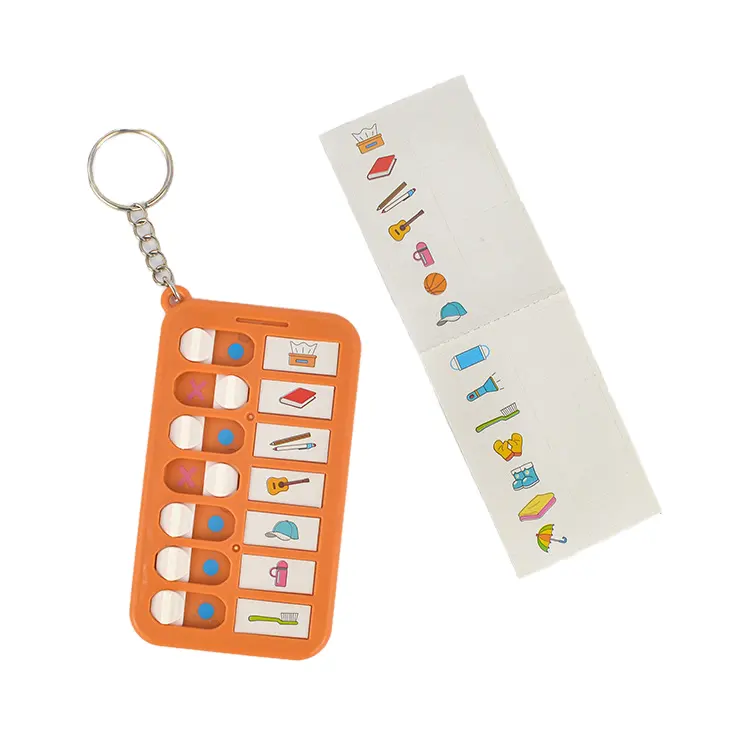 Creatieve Kinderzelfdiscipline Klok Sleutelhanger Taakplan Incheckvorm Promotionele Relatiegeschenk Sleutelhanger