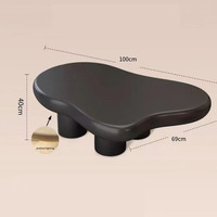Table basse Black Cloud, table basse irrégulière minimaliste moderne, table centrale de luxe légère pour salon