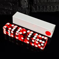 Vente en gros de dés en résine DND D6 personnalisés, couleur rouge transparente, 20 mm, 5 pièces/ensemble, ensemble de dés provenant d'un fabricant de dés pour Dungeons and Dragons