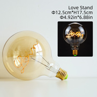 Ampoule LED Edison Lettre Lampe G125 Lampe de table avec base E27 Globe Design pour usage résidentiel Love Home Note Guitar Model