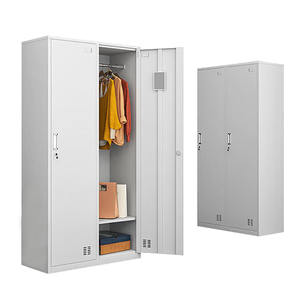 ตู้เก็บของโลหะ2ประตูตู้เก็บของตู้เสื้อผ้าเหล็กตู้เสื้อผ้าห้องนอนดีไซน์ตู้เสื้อผ้า - Product Image 2