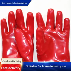 قفازات مطاطية مقاومة للماء بطول 60 سم ومقاومة للحرارة حتى 200 درجة مئوية، مقاومة للأحماض والقلويات والزيوت، ذات ملمس ناعم، قفازات صناعية - Product Image 4
