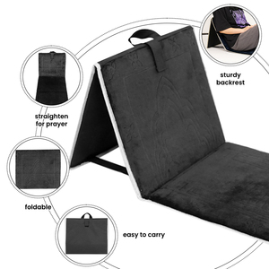 Tapis de prière Medina léger personnalisé pour <span class=keywords><strong>couple</strong></span>, couleur unie, avec support de prière islamique en bois - Product Image 1