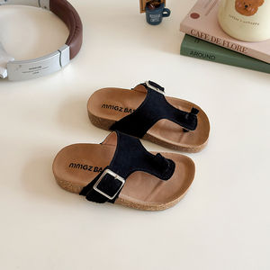 Chaussures d'été pour enfants, nouveau style, sandales <span class=keywords><strong>Birkenstock</strong></span> pour bébés, tongs tendance pour filles, fermeture à boucle, couleur unie - Product Image 5