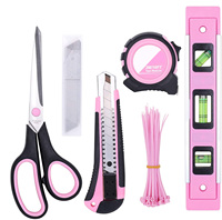 Kit d'outils rose 18 V 122 pièces, tournevis électrique rotatif 3.6V, Kit de travail à domicile pour femmes