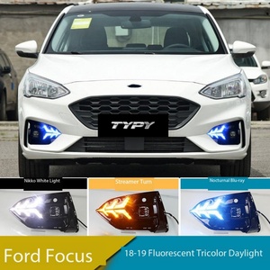 ไฟเดย์ไลท์ LED แบบดัดแปลงพร้อมไฟตัดหมอกสีเหลืองสำหรับรถฟอร์ด โฟกัส เอสที ไลน์ ปี 2018-2019 12V พร้อมไฟเลี้ยว - Product Image 2