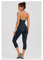 Ensemble 2 pièces Halter Capri pour femme – Débardeur sans manches et haut de sport modeste – Tenue islamique
