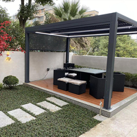 Offre Spéciale Mariage 400X500 Style Chinois Gazebo Extérieur Jardin AluminiumLouver Kit Toit Motorisé Pergola Métal Noir