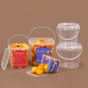 Hot Sales 16oz 32oz Plastic Iml <b>Chocolate</b> Candy Packaging Food Bucket <b>Tub</b> Container With Lid Plastic Packaging Containers - Product Image 2