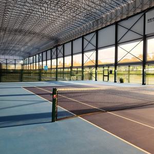 Campo da Padel Coperto con Vetro Temperato, Telaio in Acciaio Zincato a Caldo, Altezza del Tappeto Erboso Artificiale Regolabile (10-15mm), Durevole - Product Image 2