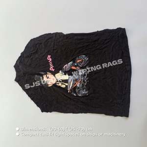 Chiffons imprimés prêts à l'emploi, mélange de chiffons recyclés en T-shirt, 95-100% coton, chiffons de nettoyage industriels, couleurs mélangées, pour le nettoyage des huiles - Product Image 3