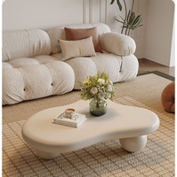 Table basse en bois durable Cream Clouds, style scandinave moderne minimaliste, meubles de salon pour petites maisons, tendance en ligne