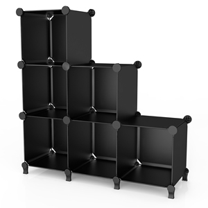 Organiseur de placard DIY à 6 <span class=keywords><strong>cubes</strong></span>, étagères de rangement, <span class=keywords><strong>cubes</strong></span> de rangement en plastique, étagère à livres modulaire, organisateur, armoire en plastique - Product Image 2