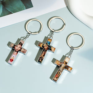 جيفيلوك نمط مخصص عبر سلسلة المفاتيح الفولاذ المقاوم للصدأ المسيحية مستوحاة الأزياء والمجوهرات - Product Image 4