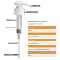 Pompe distributrice de sirop en plastique pour bouteilles, type à pression, capacité 30cc, qualité alimentaire, pour liquides (gel douche/shampoing/savon vaisselle)