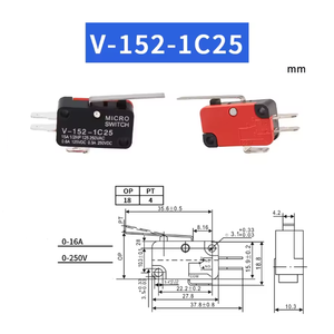 Mới ban đầu V-154-1C25 V-156-1C25 V-155-1C25 V-15-1C25 V-151-1C25 V-152-1C25 V-153-1C25 Bạc liên hệ 16A du lịch Microswitch - Product Image 4