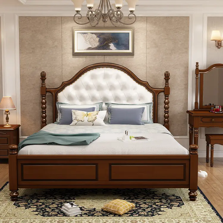 サンライズ良質カスタムデザイン木製ベッドルームセットベッドルームセットクイーンベッドルームセット木製家具