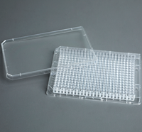 Oferta Especial AMA: Placas de Cultivo Celular Desechables de Plástico Estéril con Tratamiento TC, 384 Pocillos, Fondo Plano Transparente, Transparentes/Blancas/Negras