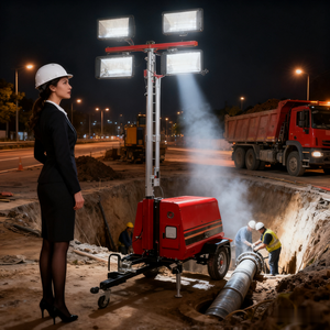 Torre de luz móvil de luz LED de mástil alto con generador diésel - Product Image 1