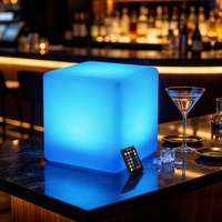 Tabouret LED d'extérieur personnalisé avec logo, étanche, rechargeable DC/AC, télécommande, écologique, 16 couleurs RVB, idéal pour événements