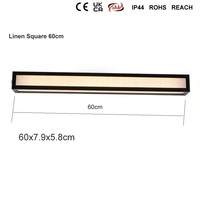 Lampe miroir carrée en verre à texture lin moderne, étanche IP44, avec driver LED IP67 pour la conception intérieure d'hôtels