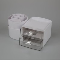 Organisateur de bijoux de bureau Shangyoujia pour dortoir, en PET, avec design coulissant ; pour maquillage, rouge à lèvres, poudre, pinceaux