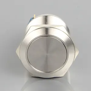 22mm flat head Stainless Steel Metal Reset Momentary 3A/250V Start Stop Switch pcb Foot metal push button