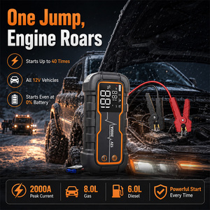 Démarreur de Voiture Portable 2000A avec Charge Rapide PD 65W, Batterie Externe 16000mAh pour Moteurs Essence 8.0L et Diesel 6.0L, Booster de Démarrage 12V - Product Image 3
