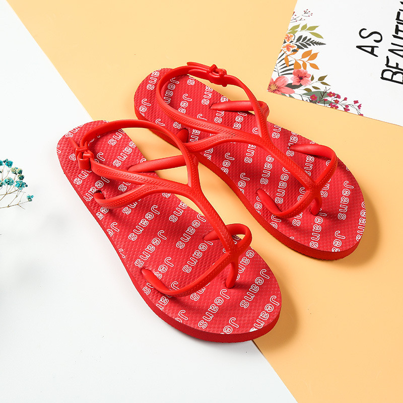 OEM Custom Flat Sandals Summer Beach Shoes EVA PVC Sandals for Women and Ladies