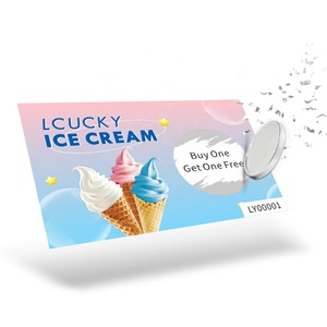Customized <b>Paper</b> Scratch Card Full Color Printing UV-coating Variable Number Discount Win Prizes Lucky Card - Product Image 1